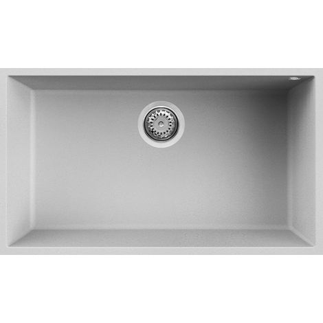 Lavello Elleci Incasso 1 vasca 76x44 Quadra 130 Sottotop Metaltek Grigio Aluminium LMQ13079BSO