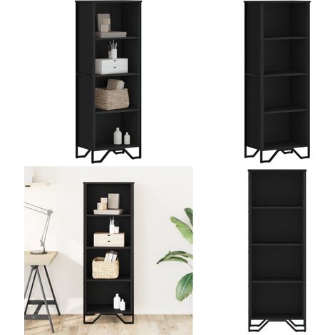 vidaXL Bibliothèque noir 50x31x137,5 cm bois d'ingénierie (1/5)