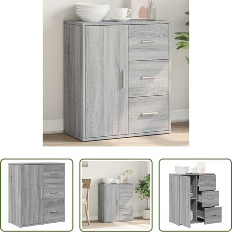 Holzwerkstoff - Sideboard Grau Sonoma-Eiche 60x31x70 cm Holzwerkstoff (1/5)