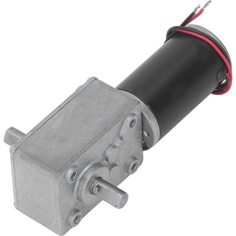 Motoréducteur à vis sans fin miniature CC 12V bi-arbre grand couple auto-bloquant réversible 60 tr/min carter en alliage d'aluminium bobine en laiton 1 pièce (1/5)
