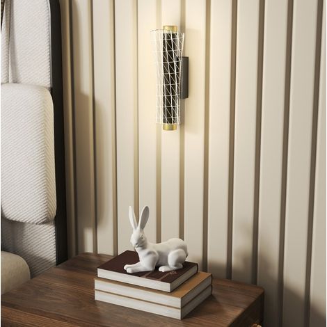 LED-Wandleuchte 2er-Set, dimmbar, 3000K/4000K/6500K, Metall und Acryl, Schwarz OKMYHOME (1/5)