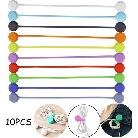Fascette magnetiche per cavi - Clip per cavi in ​​silicone - Confezione da 10 - AquaForge (1/4)