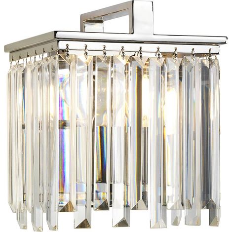 Wandlampe Leuchte Stahl K5 Kristalle Nickel H 26,2 cm Flurlampe 1 Flammig (1/5)