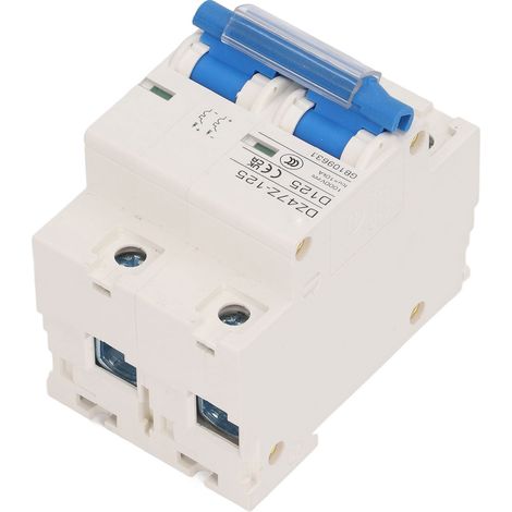DC 2P 125A 1000V Leitungsschutzschalter mit Kurzschlussschutz, DIN-Schienenmontage, blauer Schalter, Photovoltaik-Solarpanel (1/5)