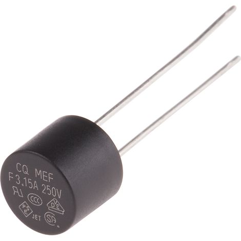 Fusible non réarmable filaire RS PRO, Sortie Radiale, 3.15A, type F 250V