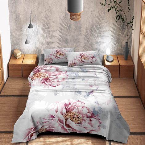Completo Letto Lenzuola 100% Cotone Set Lenzuolo Moderno Sotto Sopra Federe Due Stampe In Altissima Definizione Dis5Dreams - Matrimoniale