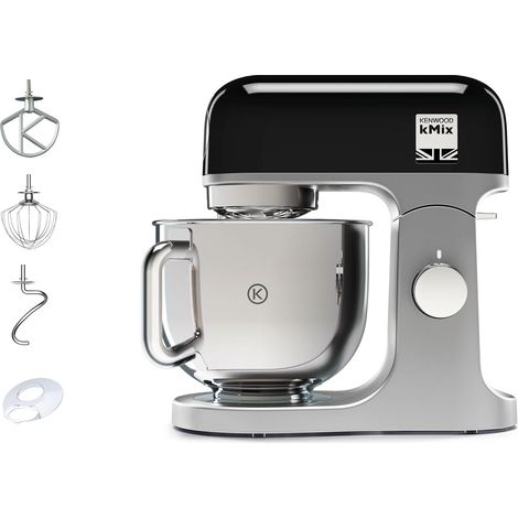Kenwood KMX750BK KMIX Impastatrice Planetaria con Ciotola con Manico in Acciaio 5L, 3 Ganci di Miscelazione, Potenza 1000W, Personalizzabile con Oltre 20 Accessori Acquistabili Separatamente, Nero (1/4)