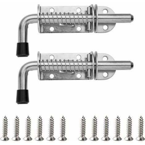Cyslmuk - Stainless Steel Spring Loaded Lock - 2 Pack - Easy Installation with Pre-Drilled Mounting Holes - Anti-Rust Coating (1/5)