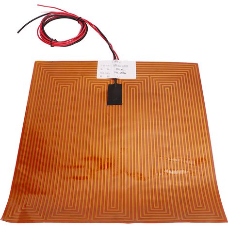 Lit chauffant PI 3D 300x300mm 24V 250W pour imprimante, accessoire plateau chauffant, film thermique haute performance, remplacement pièce, surface 30cm, chauffe rapide, compatible reprap, usage brico (1/5)