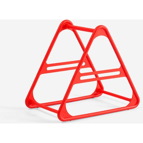 Kleiderständer, dreieckiger Aufbewahrungsständer, abgerundetes PP-Design, multifunktionaler Organizer, Rot (1/5)