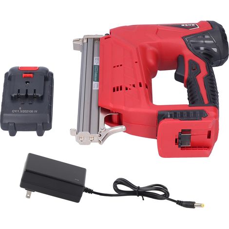 Ponceuse à clous électrique rechargeable lithium sans fil, agrafeuse menuiserie, cloueur avec chargeur AC 80-240V prise US (1/5)