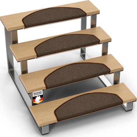 Stufenmatte London Pro Halbrund Braun 1 Stufenmatte