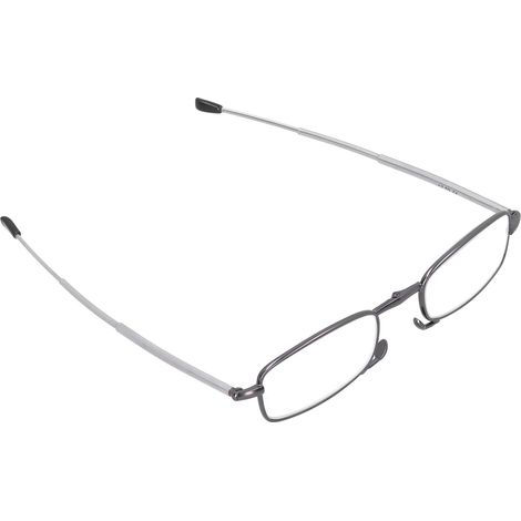 Lunettes de lecture anti-lumière bleue, élégantes et pliables pour personnes âgées et presbytes (+150 Square Gray)