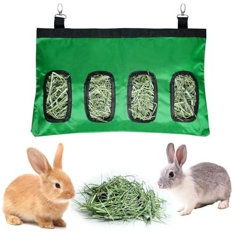 Sac à foin pour lapins, chinchillas et hamsters, avec 4 fenêtres (1/5)