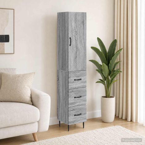 vidaXL Schrankset 2 pcs Grau Sonoma 33 x 34,5 x 90 cm Holzwerkstoff