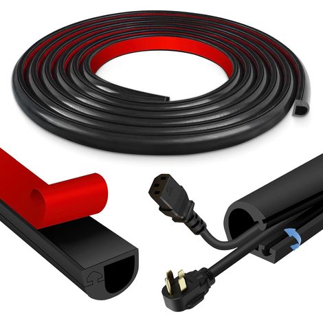 Goulotte Passe Cable Mural Cache Cable TV Mural adhésive Cache Fil Electrique Flexible Passe Fil en Silicone goulotte Electrique (Noir, 22mm×10mm×3m) (1/5)