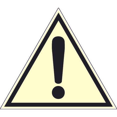 Panneau photoluminescent Danger général - Rigide Triangle 100mm - 4189017
