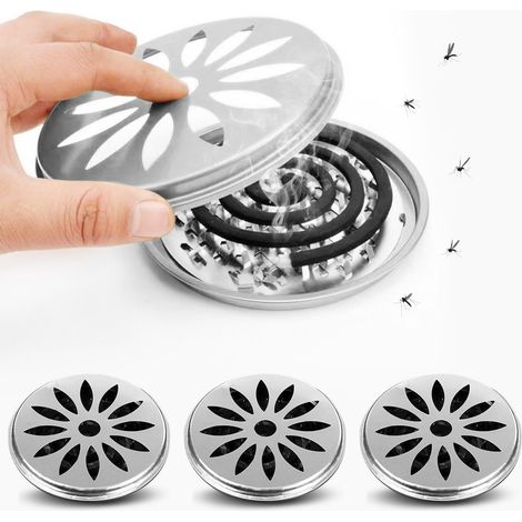 JSSEVN-Porte Spirale Anti Moustique, 4 Pièces Support Spirale Anti Moustique Exterieur, Boite Spirale Anti Moustique, Support de Bobine pour Maison (1/5)
