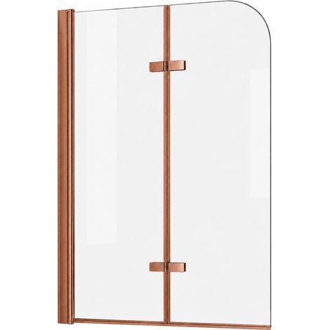 OTITEC Pare-baignoire ELIA 90 x 140 cm cuivre brossé verre transparent 6 mm (1/4)