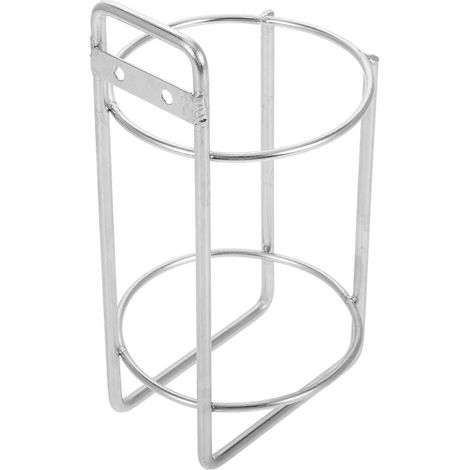 Lot de quatre porte-gobelets muraux en acier inoxydable, adaptés aux postes de travail des employés, de 7,5 cm de diamètre, assurant un placement et un rangement stables pour les bouteilles d'eau. (1/5)