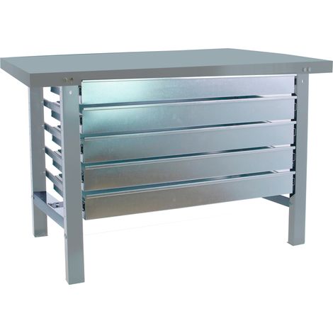 Simonrack banco da lavoro in metallo grigio 5 cassetti capacità 600 kg
