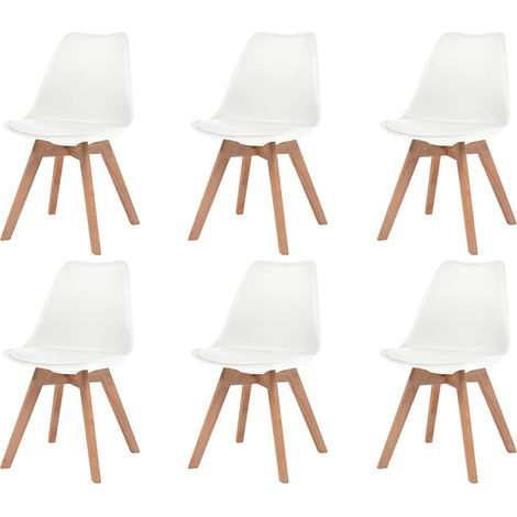 vidaXL Chaises à manger lot de 6 Blanc Plastique (1/5)