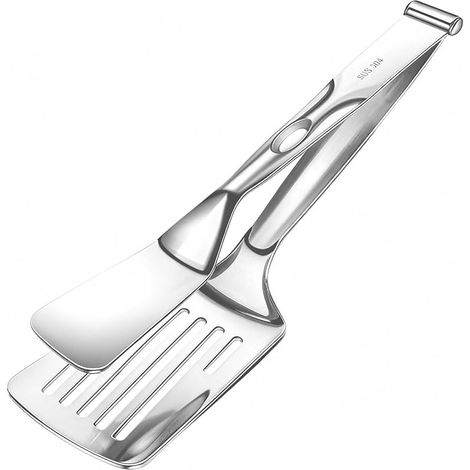 Pince à steak en acier inoxydable, 29 cm multifonction, pince de cuisine pour griller, spatule extra large pour hamburgers, steak, poisson, crêpes, ensemble d'ustensiles de barbecue robustes (1/5)