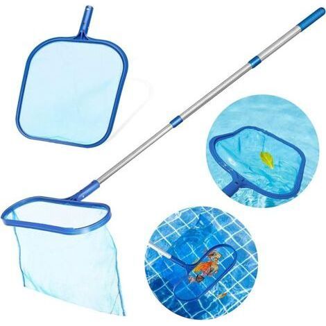 Garten- und Poolbodenskimmer-Set für Schwimmbecken mit teleskopierbarem Aluminiumgriff, Poolskimmernetz (1/5)