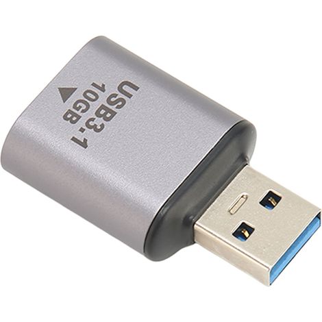 Adaptateur USB 3.1 mâle vers femelle, aluminium, 10 Gbit/s, pour téléphone, imprimante et périphériques (1/5)