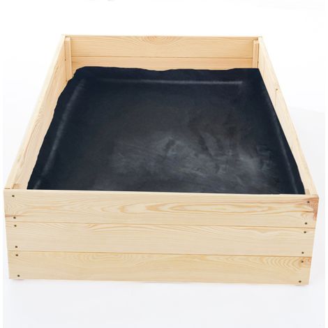 Caja de huerta - caja de cría - 120x80x27 cm - madera - con tela de tierra (1/5)
