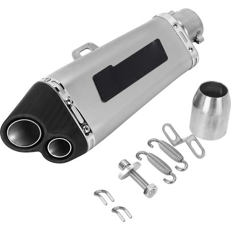 Silencieux universel 2-en-1 moto, pot d'échappement modifié, accessoire de tube arrière (A08) (1/5)