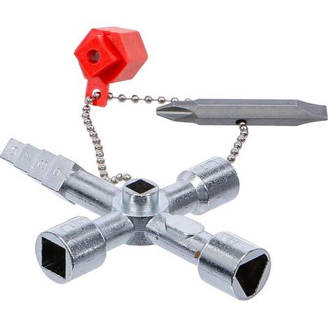 Clé Universelle Profi-Key - 14,4 x 9,5 x 1,9 cm - Acier, Polyvalente et Pratique, Zones Difficiles - D-Work