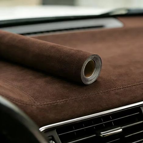 (Blanc cassé, 30x200cm) Autocollant souple en faux daim, imperméable, convient pour le revêtement intérieur de voiture. (1/4)