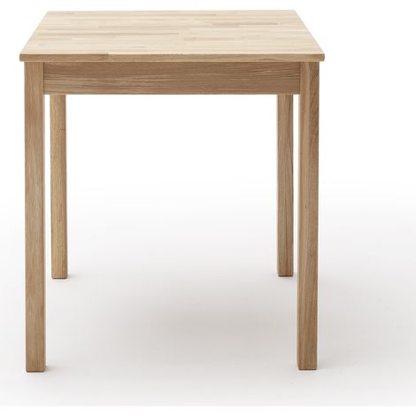 Table de salle à manger en bois hêtre massif huilé coloris chêne sauvage - longueur 70 x hauteur 76 x profondeur 70 cm (1/4)