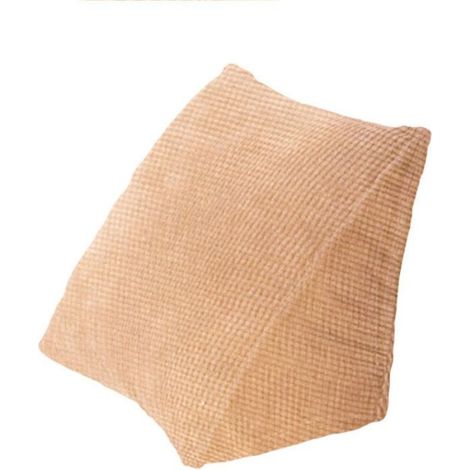 Oreiller Triangulaire - 45 Degres - Avec Fermeture Eclair Et Poche Laterale - Pour Bureau Lit Canape - 1 Piece (1/4)
