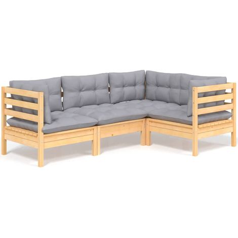 Maison Exclusive - Juego de muebles de jardín 4 pzas y cojines ma (1/5)