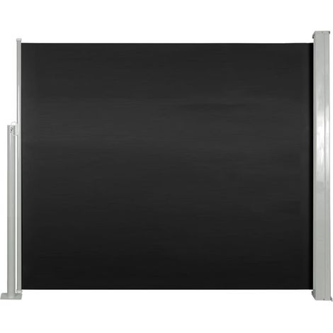 Auvent paravent store brise-vue latéral rétractable de patio jardin terrasse balcon protection visuelle écran 120 x 300 cm noir