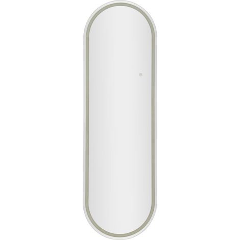 Specchio da parete in plastica argento, 50x160 cm – Ovale con Illuminazione (1/5)
