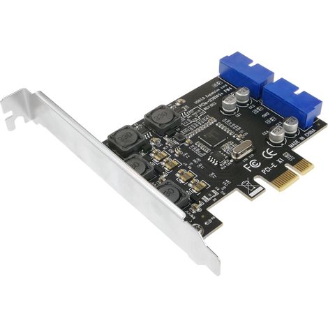 BeMatik - Tarjeta PCIe con 2 conectores internos USB 3.0 de 19 pines