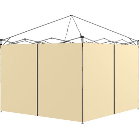 Set mit 2 Ersatz-Pavillonwänden mit Reißverschluss für 3x3 m Pavillons – Sicht- und Windschutz – Beige