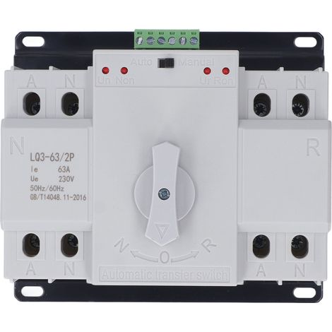 Automatischer Umschalter 230 V 63 A 2P für elektrische Geräte
