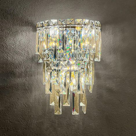 LOLLANDA Applique murale de luxe en cristal, luminaire mural LED, éclairage de décoration intérieure haut de gamme-Source lumineuse non incluse-Doré-22x28cm (1/4)