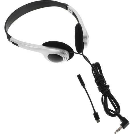 Casques Audio pour Garçon et Filles Auriculares Filaires Argentés, Confortables et Compatibles Ordinateurs et Tablettes pour École et Bibliothèque (1/5)