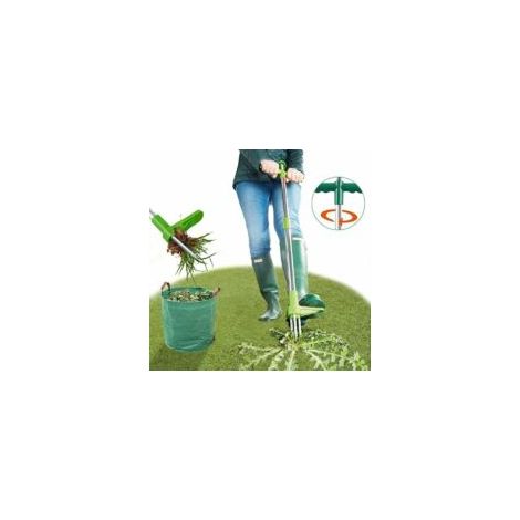 Bardusch-Désherbeur manuel vertical avec 3 dents en acier inoxydable, pédale robuste et pelle, adapté au désherbage des jardins et des champs. (1/5)