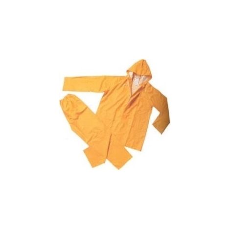 1PZ IMPERMEABILE GIACCA/PANTALONE IN PVC BISPALMATO PLP GIALLO - tg. XXXL