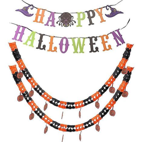 Guirlande d'Halloween en 3 pièces pour décorations d'Halloween