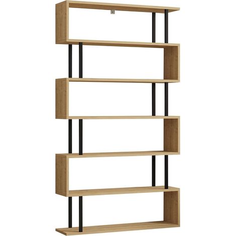 Bibliothèque en bois "Hector" - 90 x 22 x 162 cm - Saphir (1/5)