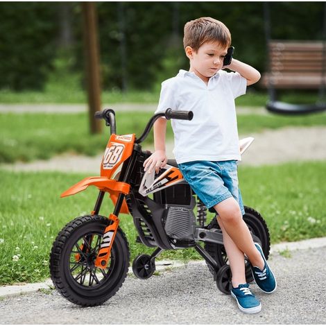 Moto électrique enfant 12V 3-6 ans avec roues orange HAVRYA (1/3)