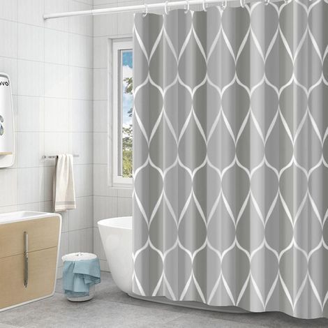 Simple waterproof shower curtain, thick polyester shower curtain, bathroom curtain (1/3)
