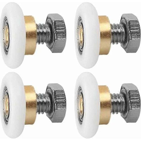 Roulettes pour porte coulissante, lot de 4 roulettes de douche, poulies de douche, roulettes pour porte de douche coulissante (1/5)